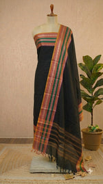 Black Kanchi Cotton Dress Material 