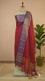 Brick Red Kanchi Cotton Dress Material 