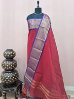 Brick Red Kanchi Cotton Dress Material 