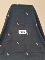 Black Khadhi Mulmul Saree Pallu