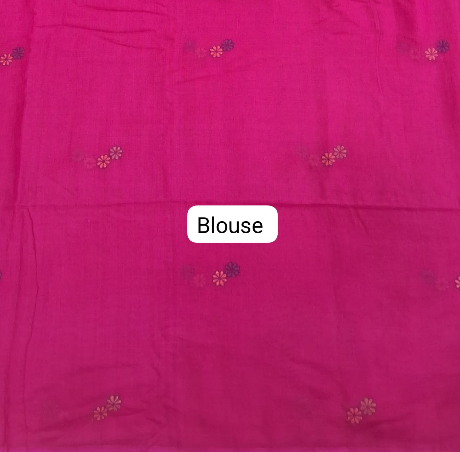 Rani Pink Khadhi Mulmul Saree Blouse