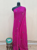 Rani Pink Khadhi Mulmul Saree