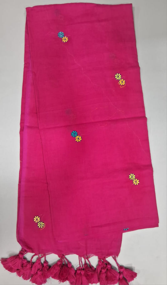 Rani Pink Khadhi Mulmul Saree