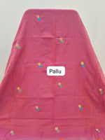 Reddish Pink Khadhi Mulmul Saree Pallu