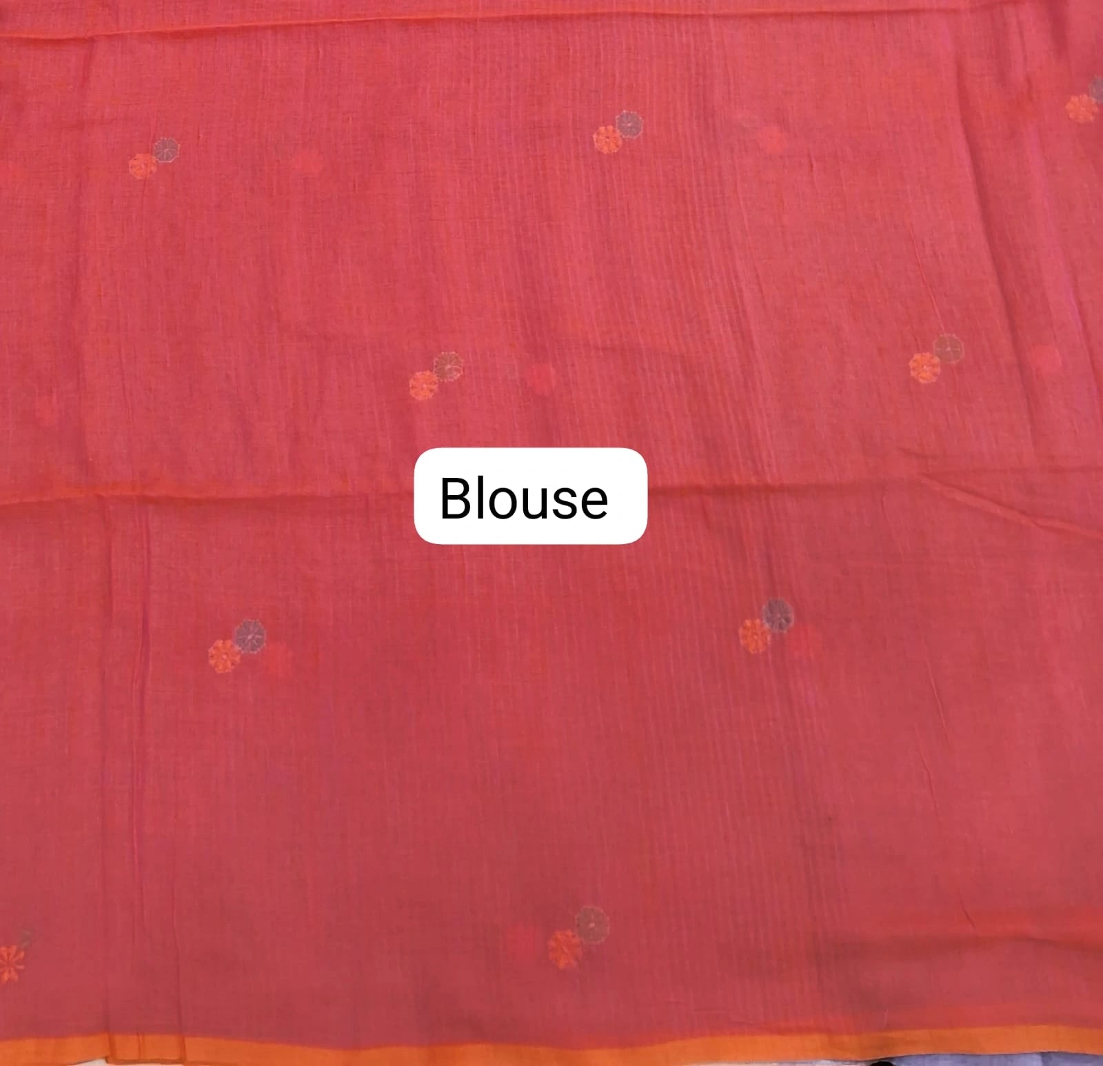 Reddish Pink Khadhi Mulmul Saree Blouse