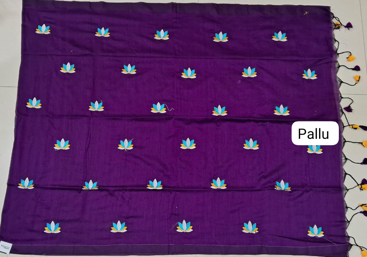 Purple Khadhi Cotton Saree