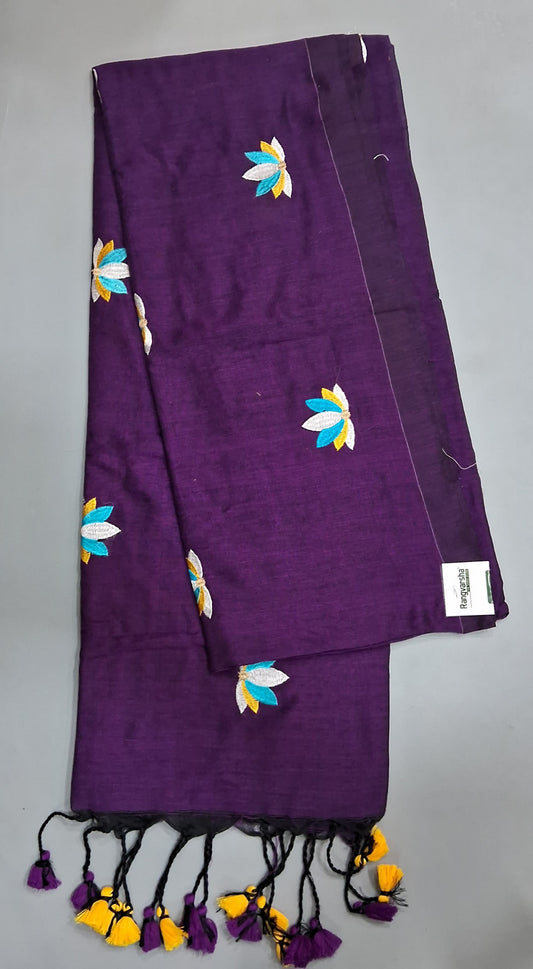 Purple Khadhi Cotton Saree