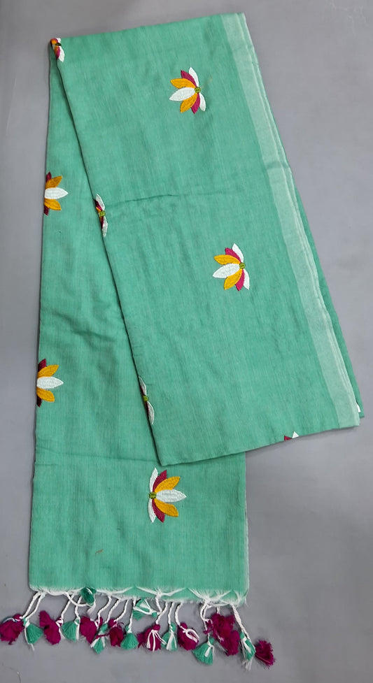 Sea Blue Khadhi Cotton Saree