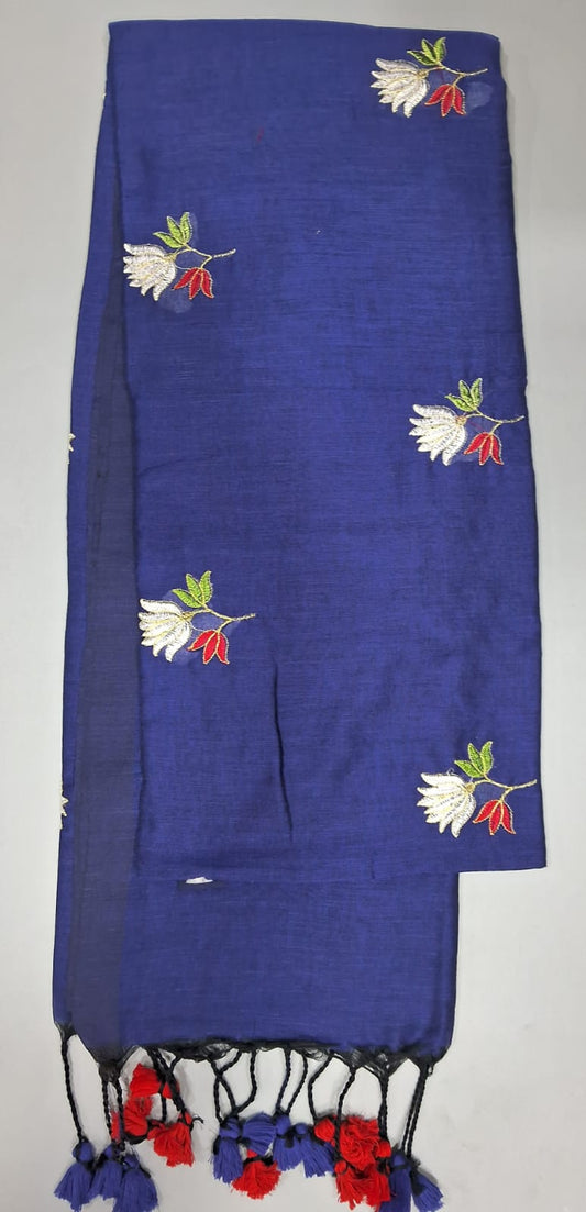 Navy Blue Khadhi Cotton Saree