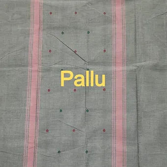 Dual (Green and White)Kanchi Cotton Saree pallu