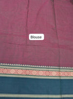 Chocolate Brown Kanchi Cotton Saree Blouse