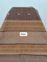 Dark Brown Kanchi Cotton Saree pallu