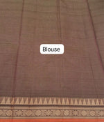 Dark Brown Kanchi Cotton Saree Blouse