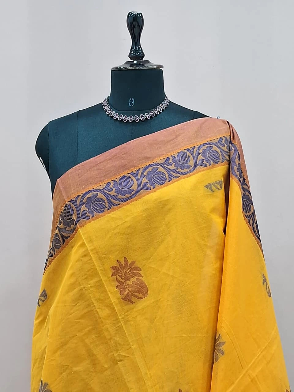 Mango Yellow Kanchi Cotton Saree 1