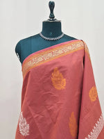 Brick Red Kanchi Cotton Saree 1