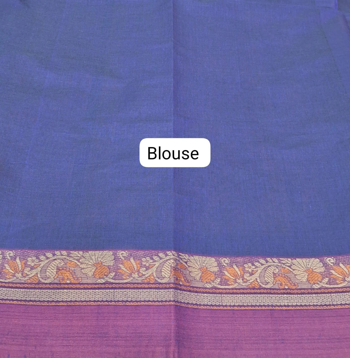 Ink Blue Kanchi Cotton Saree blouse