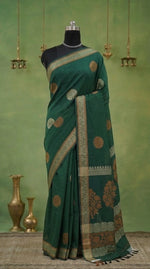 Bottle Green Kanchi Cotton Saree 