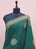 Bottle Green Kanchi Cotton Saree  1