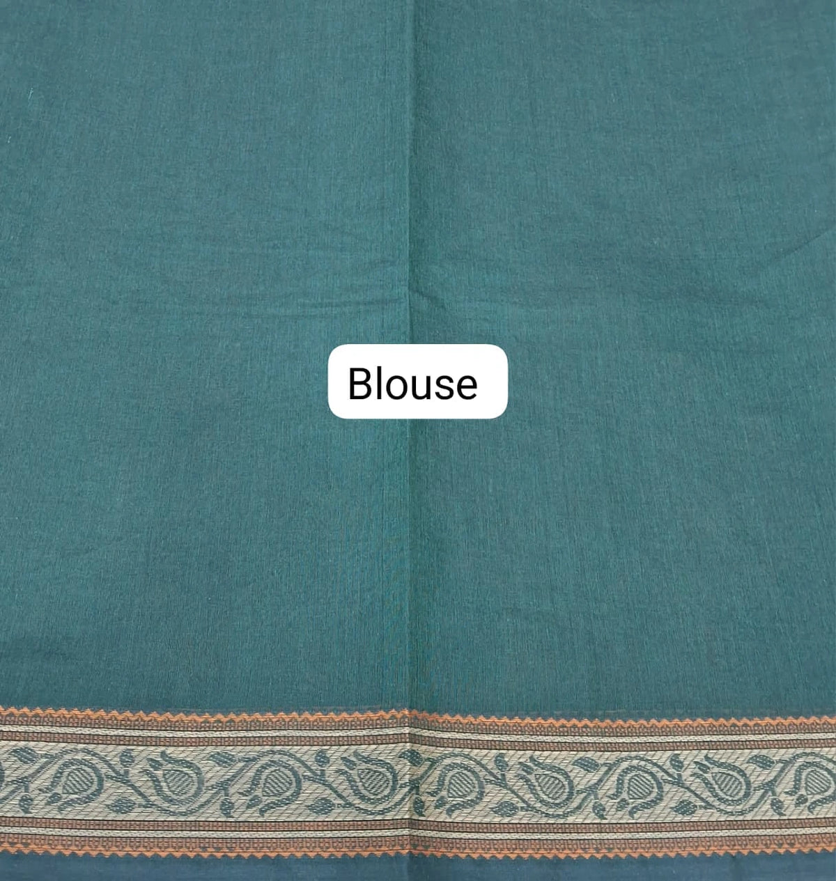Bottle Green Kanchi Cotton Saree Blouse