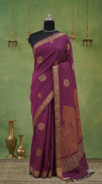 Maroon Kanchi Cotton Saree