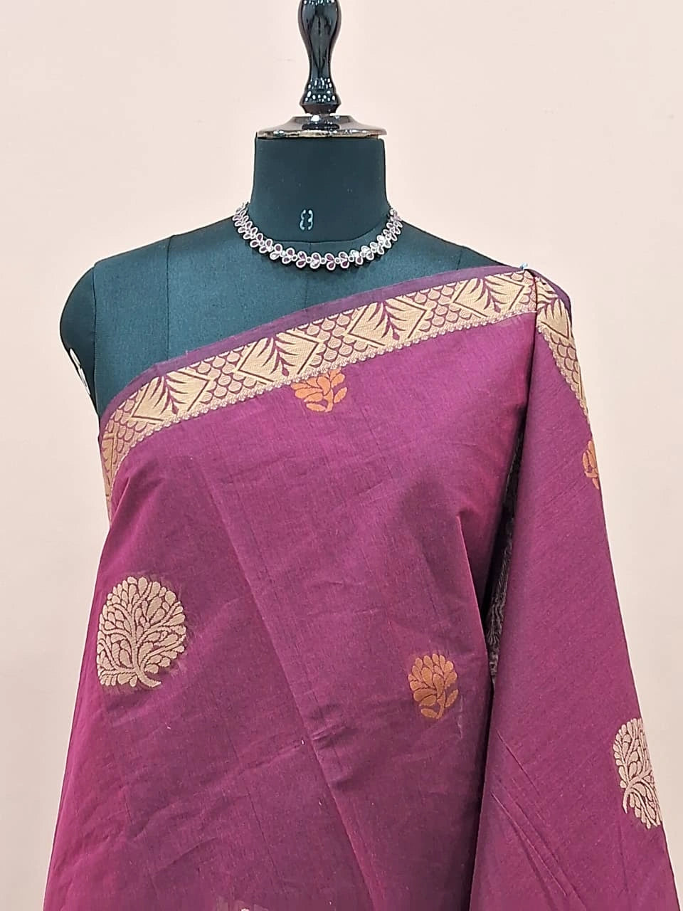 Maroon Kanchi Cotton Saree 