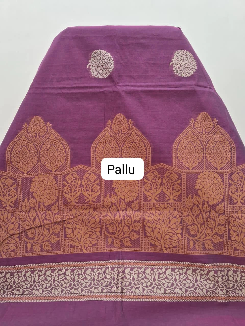 Maroon Kanchi Cotton Saree Pallu