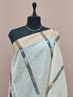 White Kanchi Cotton Saree 1