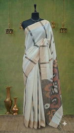 White Kanchi Cotton Saree