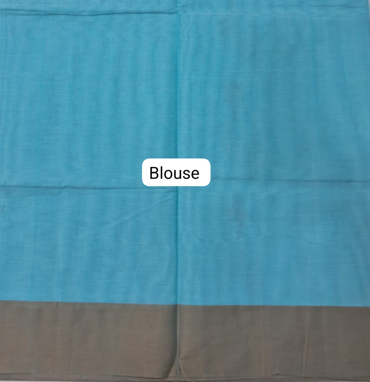 Sky Blue Korvai Kanchi Cotton Saree  blouse