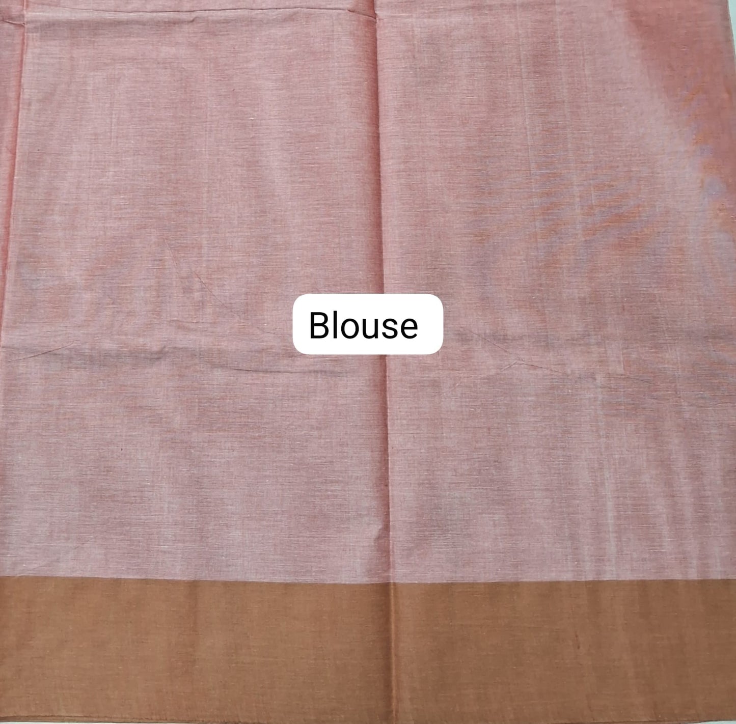 Onion pink Korvai Kanchi Cotton Saree Blouse