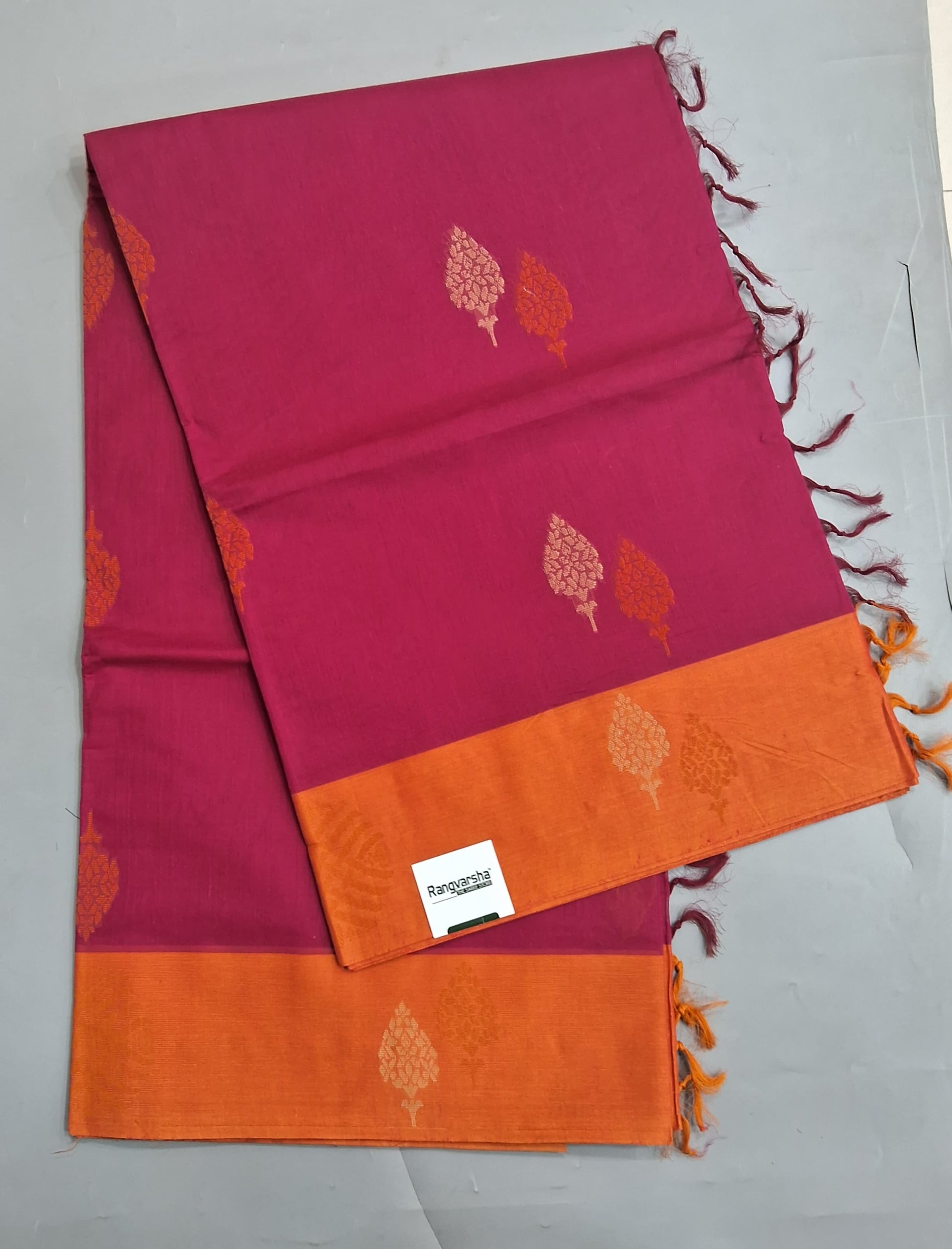 Rani Pink Korvai Kanchi Cotton Saree