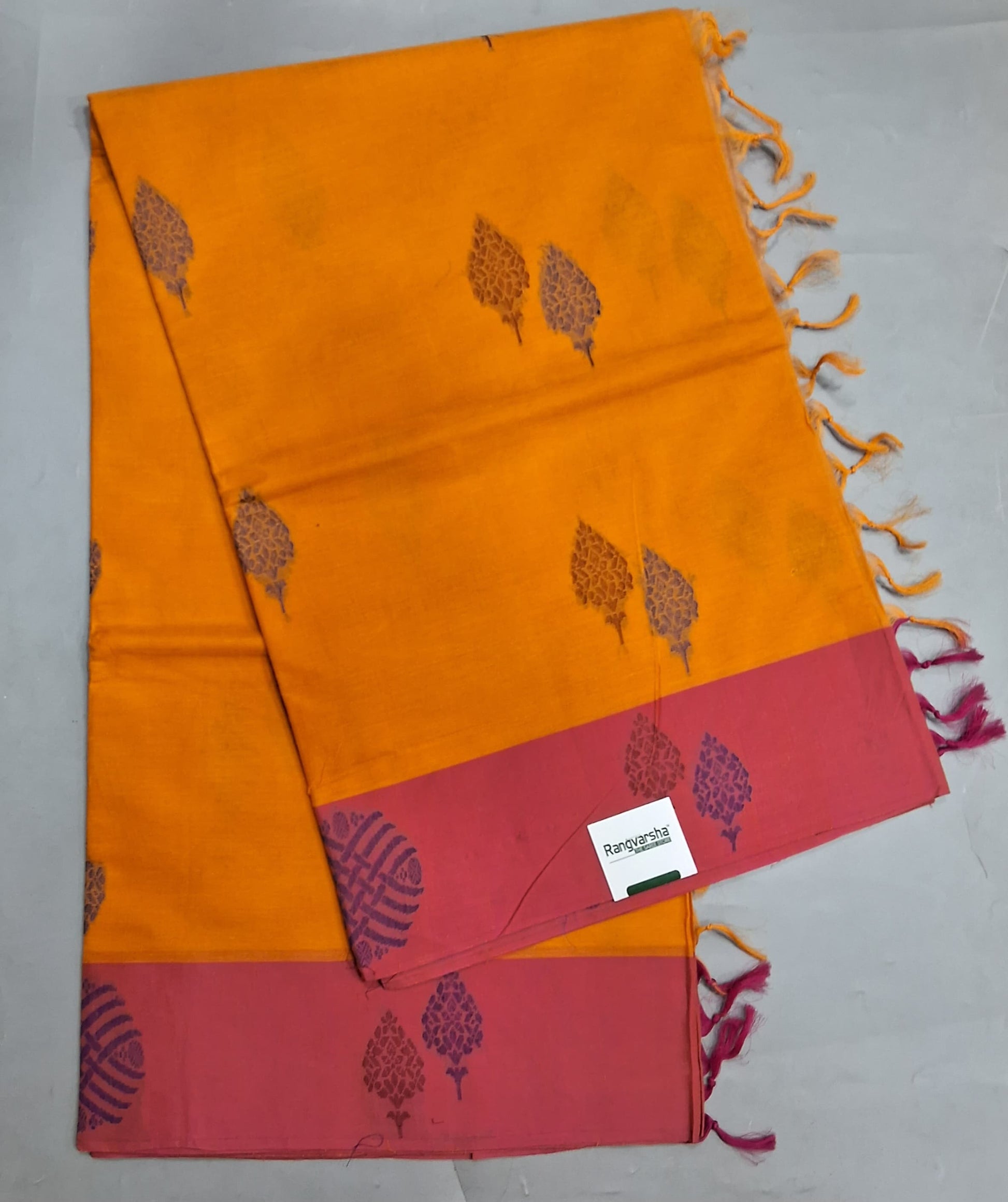 Yellow Korvai Kanchi Cotton Saree 