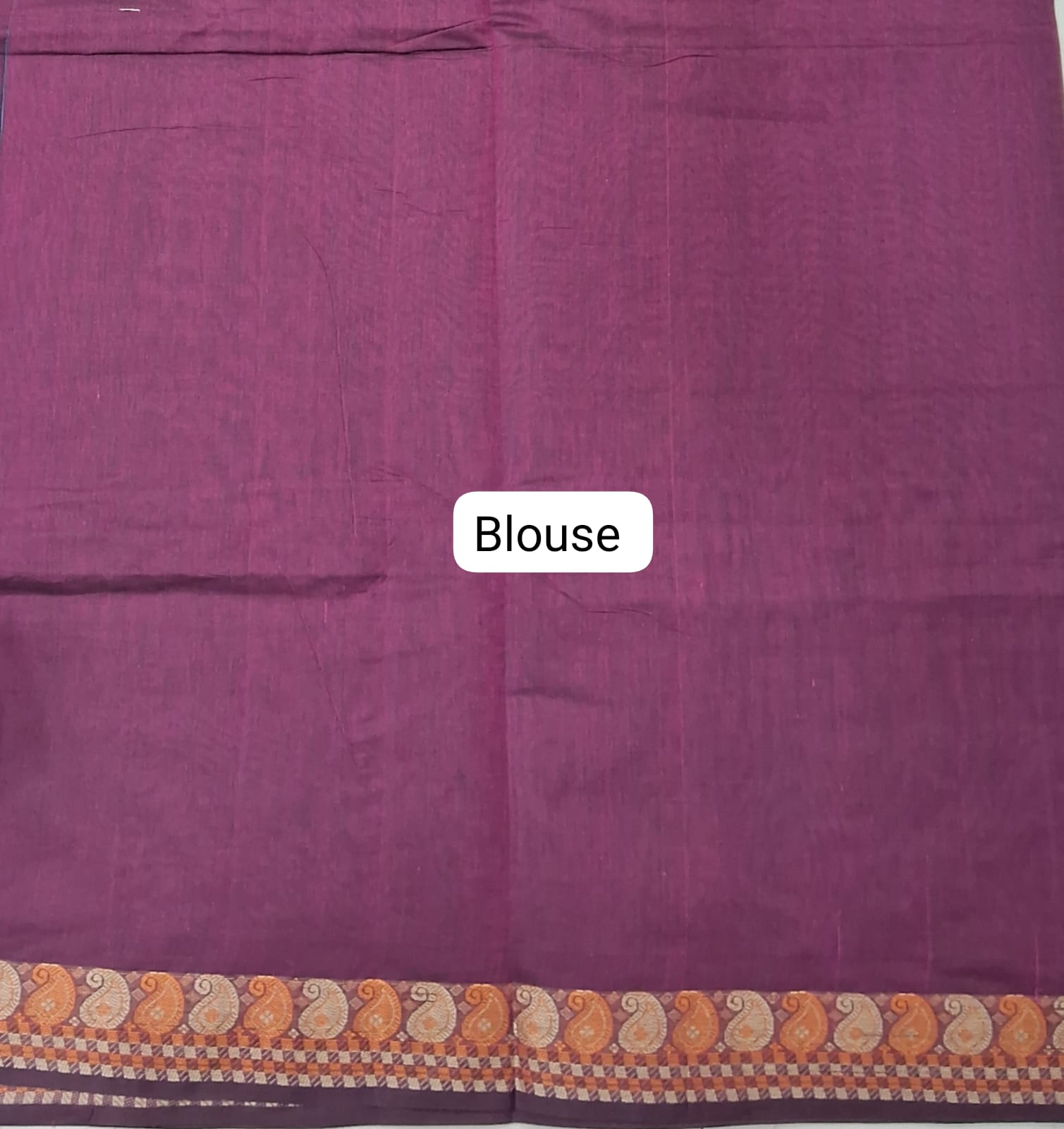 Wine Korvai Kanchi Cotton Saree blouse