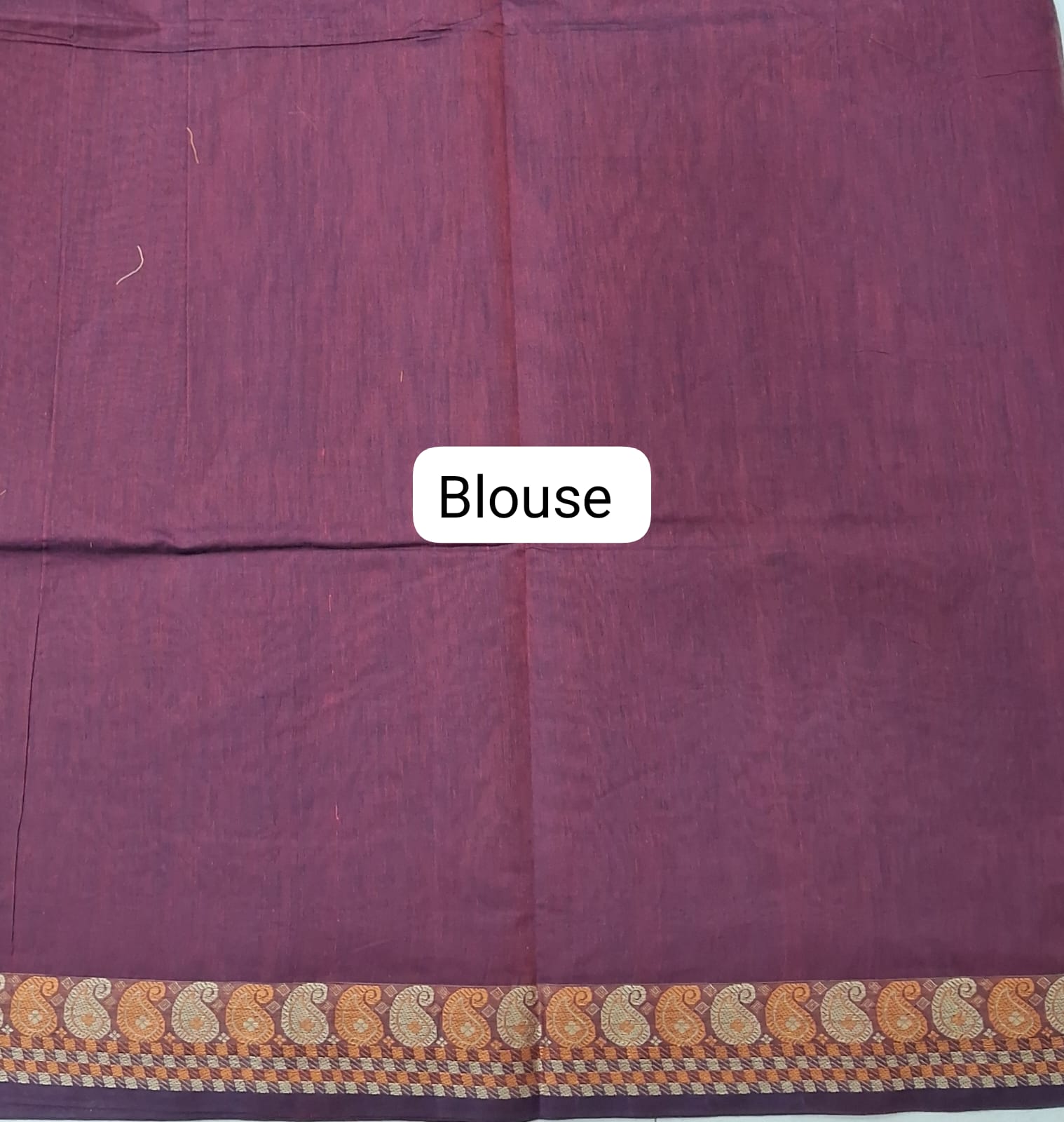 Maroon Korvai Kanchi Cotton Saree blouse