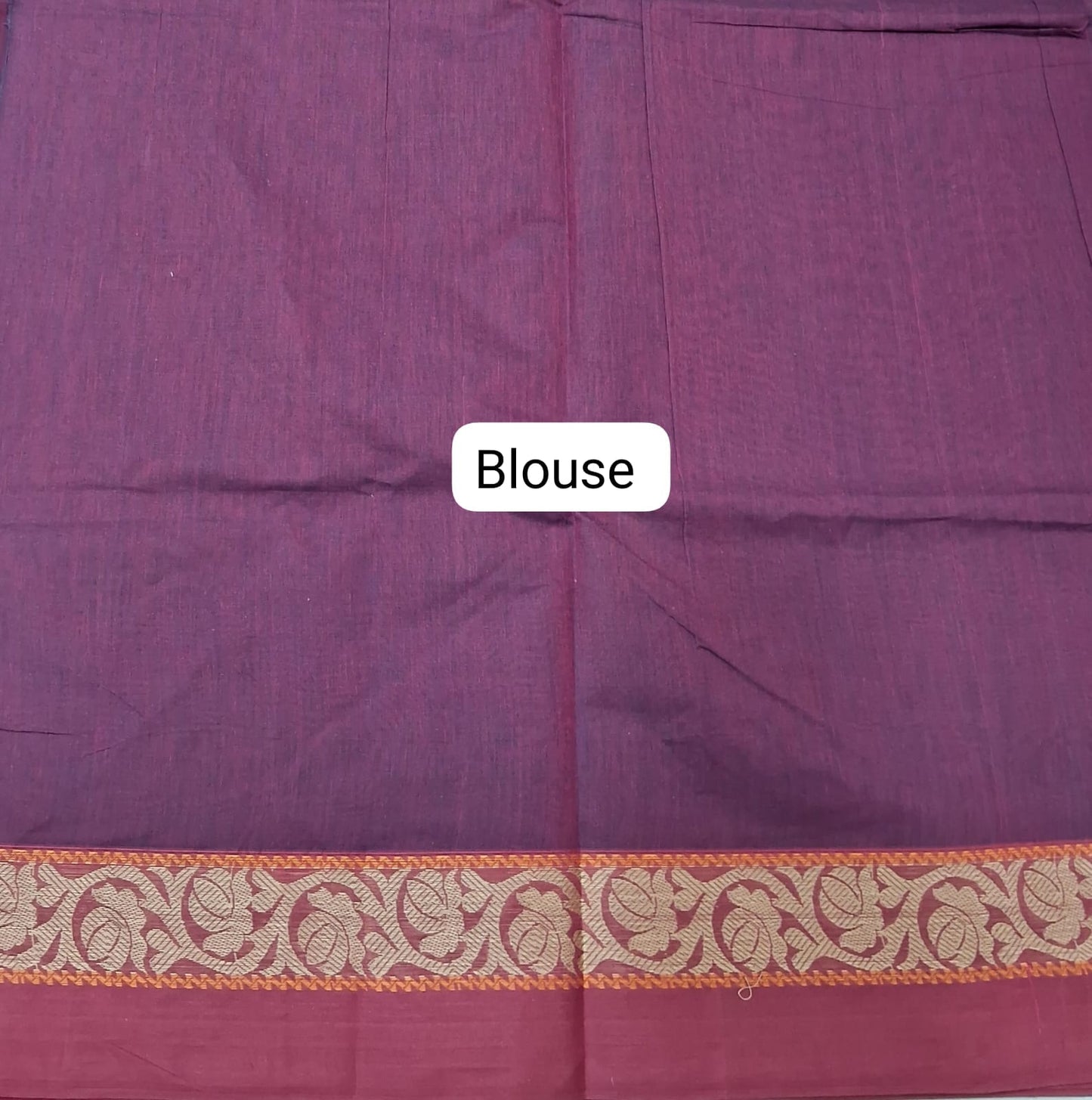 Maroon Korvai Kanchi Cotton Saree blouse