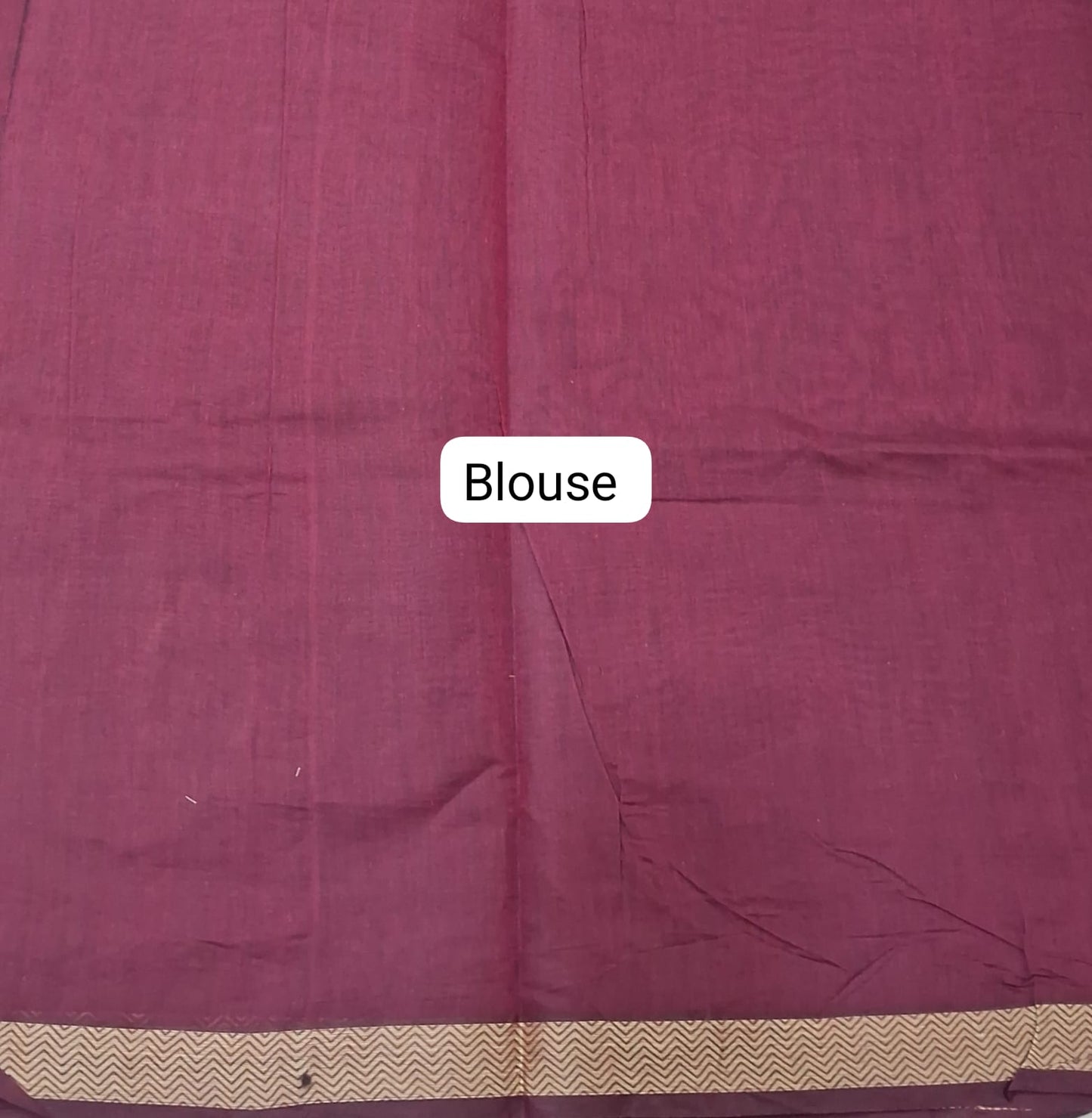 Maroon Korvai Kanchi Cotton Saree  blouse