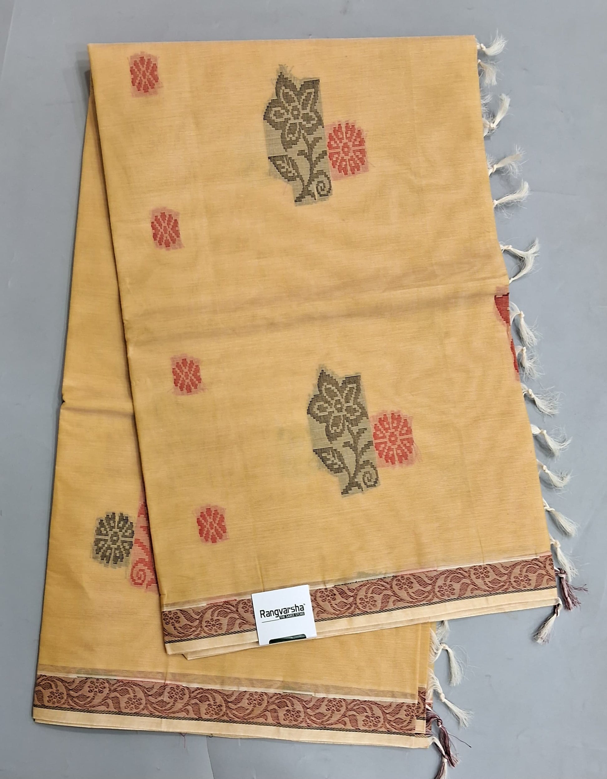 Cream Korvai Kanchi Cotton Saree