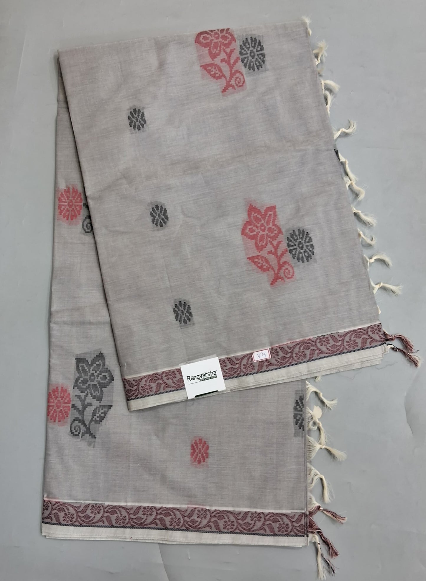 Earth Grey Korvai Kanchi Cotton Saree