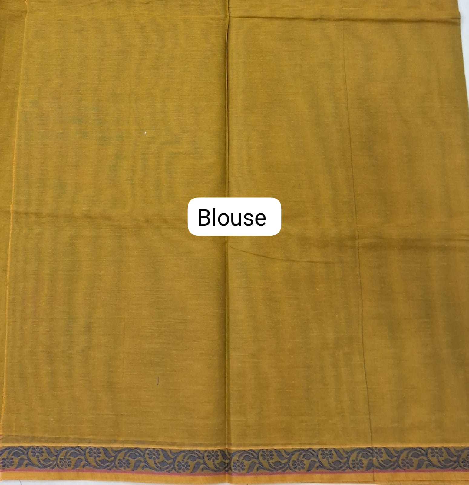 Olive Green Korvai Kanchi Cotton Saree blouse