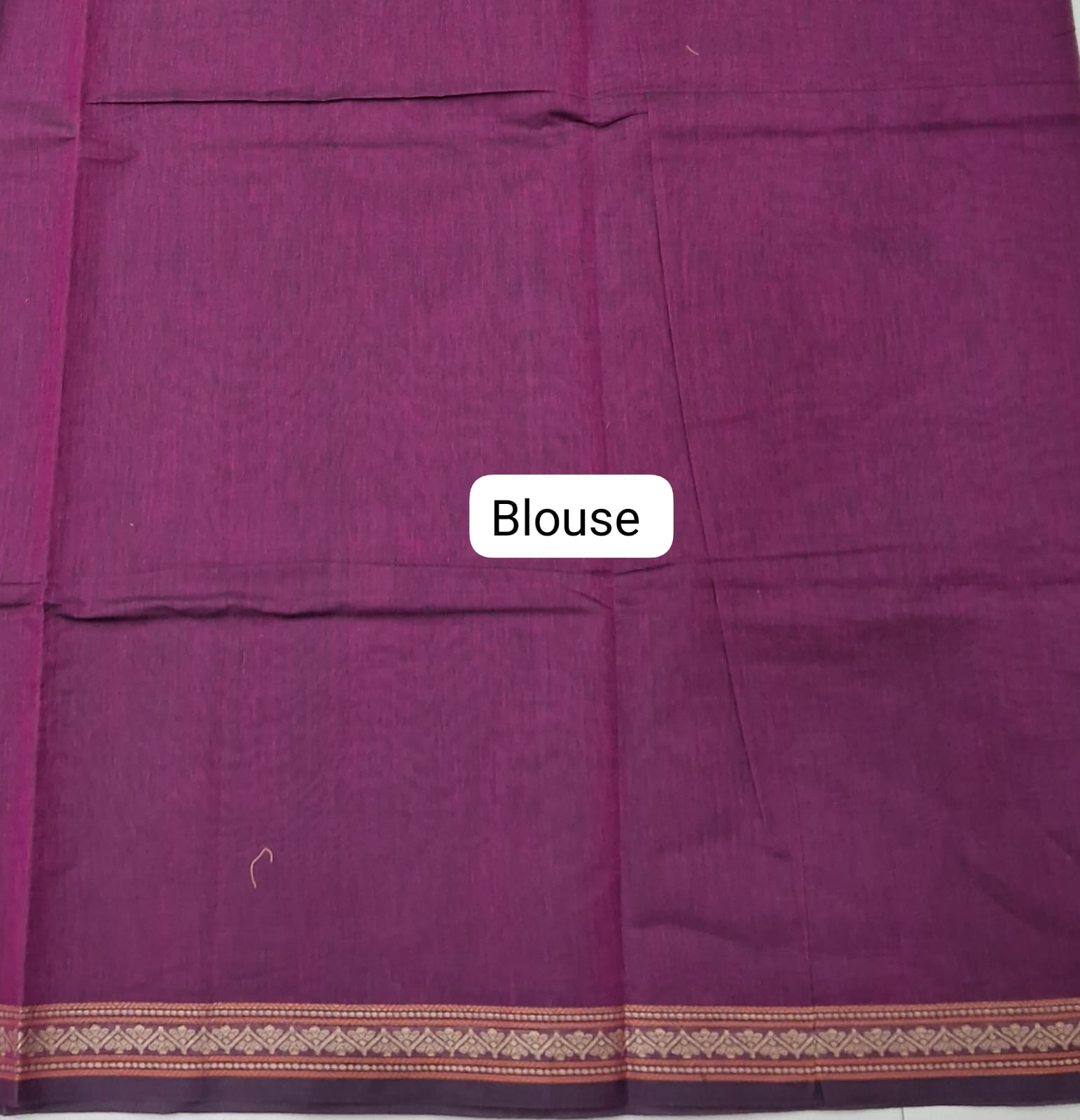 Purple Korvai Kanchi Cotton Saree blouse