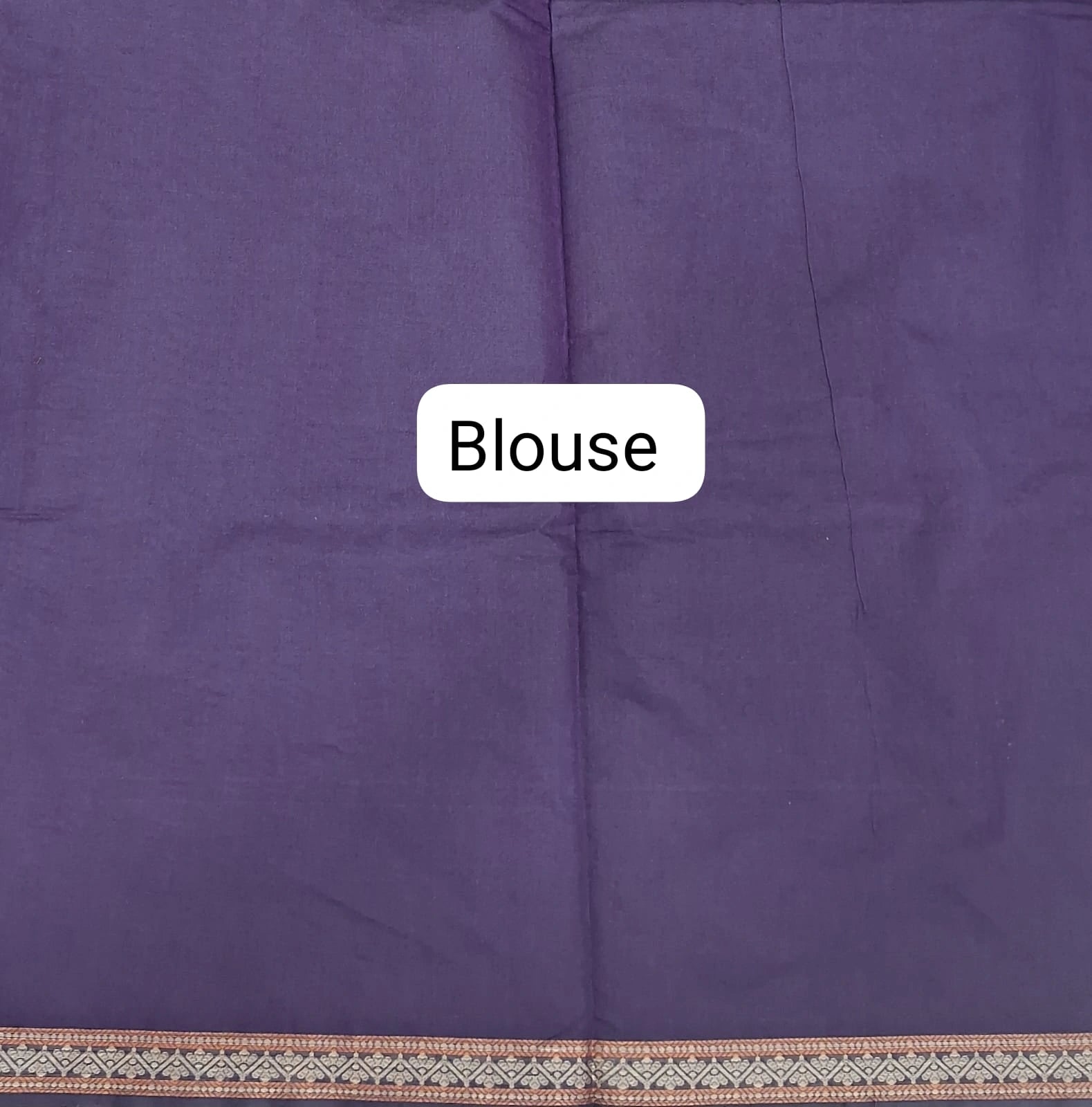 Purple Korvai Kanchi Cotton Saree blouse