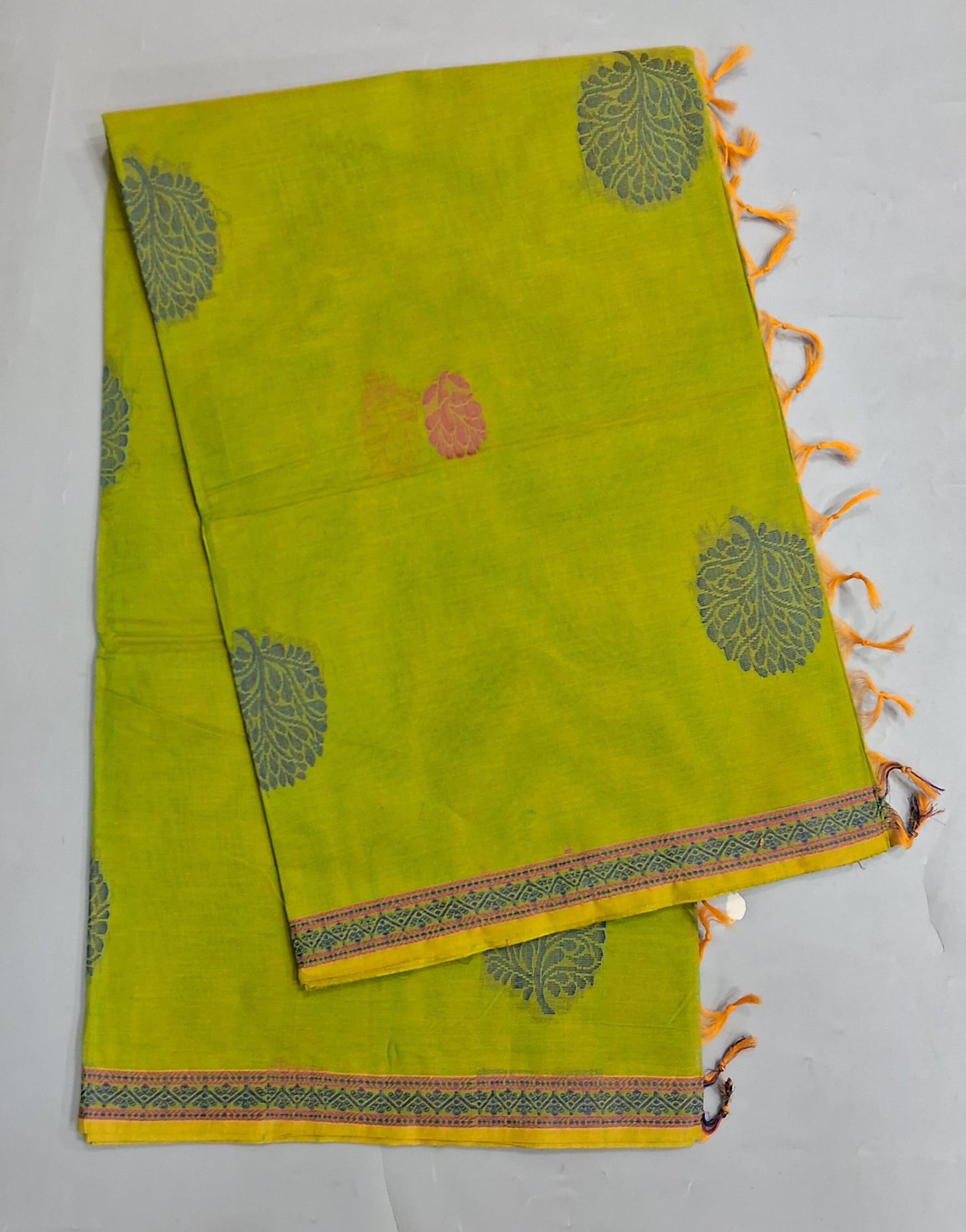 Bright Green Korvai Kanchi Cotton Saree