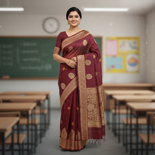 Classic Maroon Korvai Charm saree