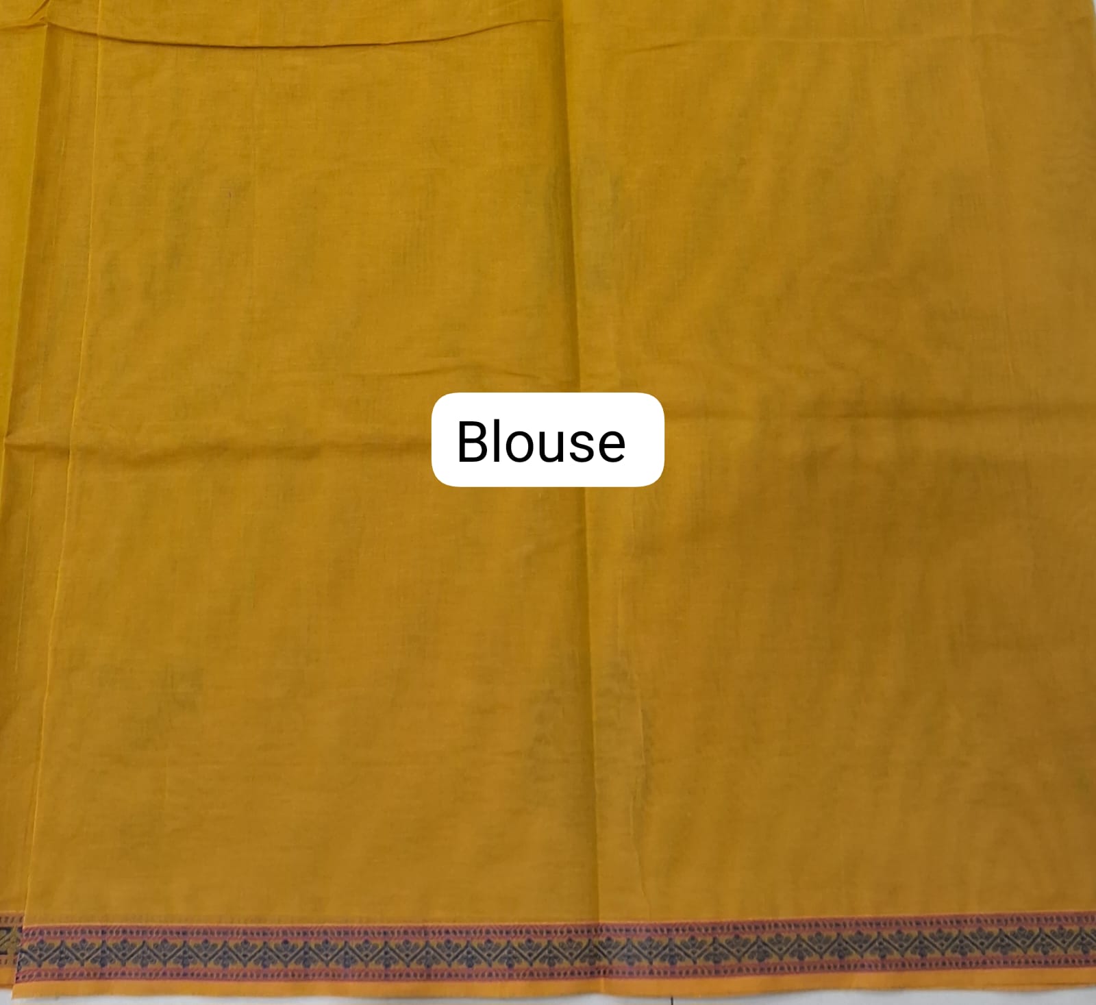 Mango Yellow Korvai Kanchi Cotton Saree blouse