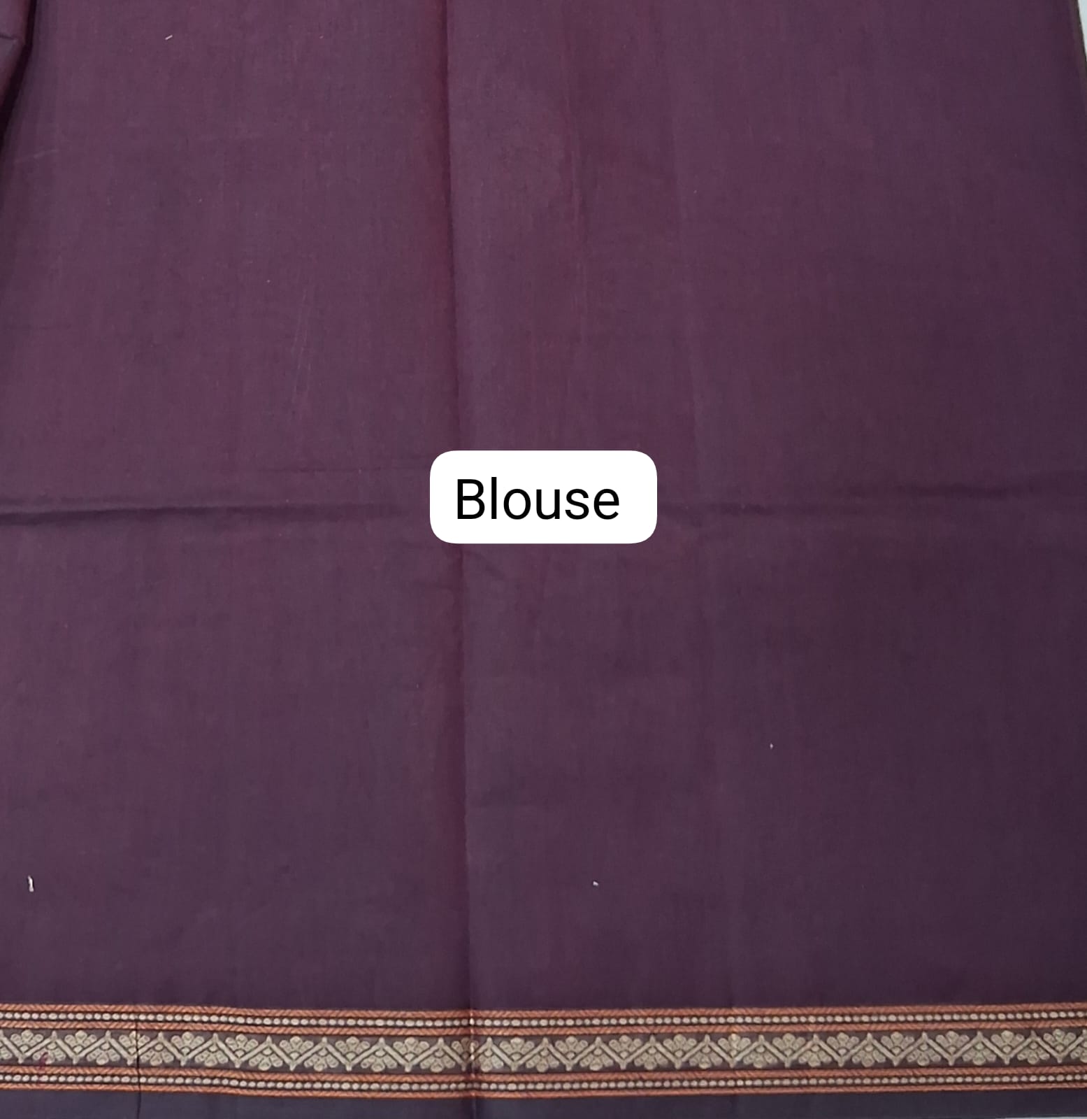 Walnut Brown Korvai Kanchi Cotton Saree  blouse