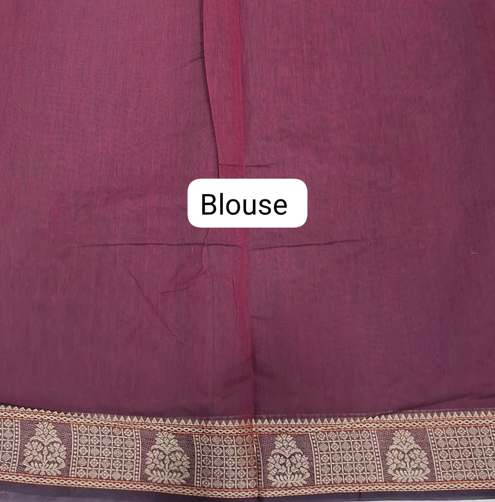 Festive Wear Maroon Korvai Kanchi Cotton Saree blouse