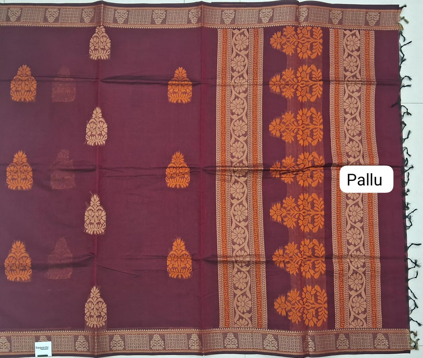 Regal Maroon Korvai Kanchi Pallu