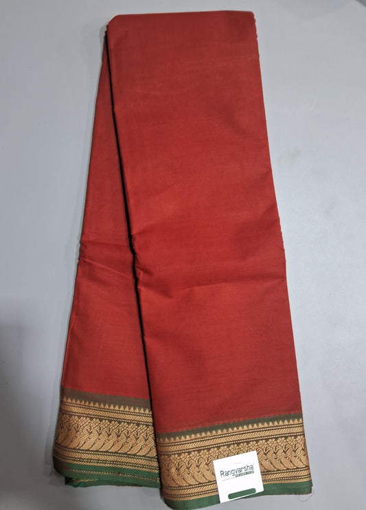 Maroon Kanchi cotton saree  