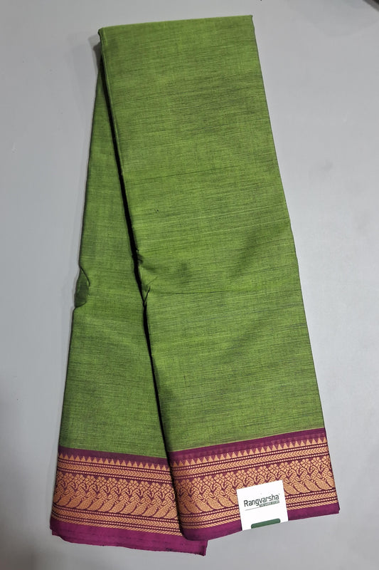 Green Kanchi cotton saree