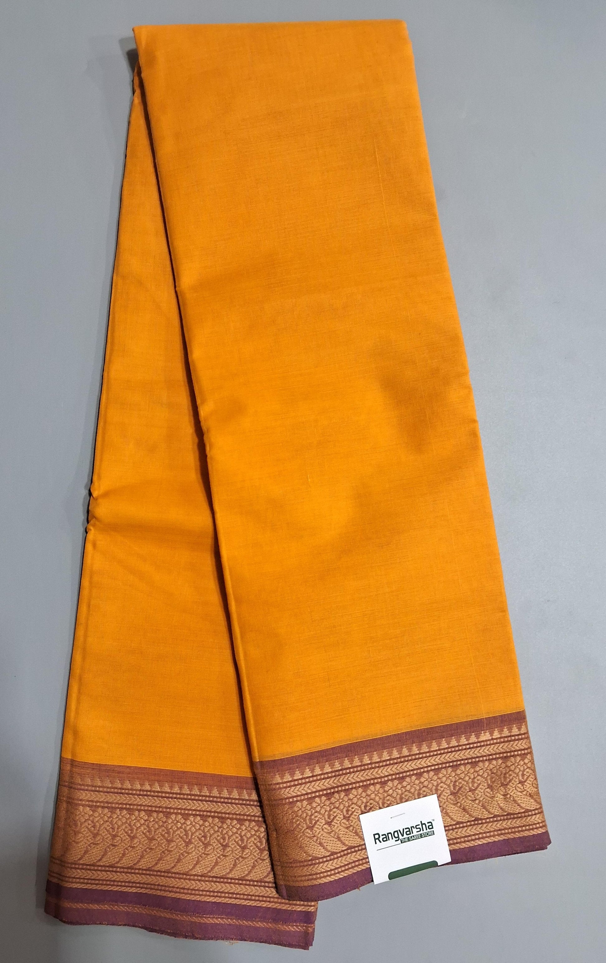 Mango Yellow Kanchi cotton saree